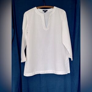 Chaps, Large, 100% Linen Tunic Top